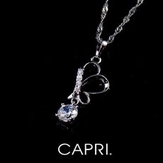 『CAPRI』精鍍白K金 鑲CZ鑽 蝴蝶項鍊 《限量一個》