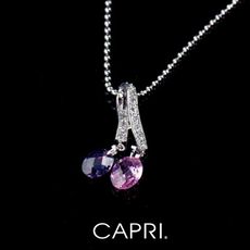 『CAPRI』精鍍白K金鑲CZ鑽 吊墜項鍊