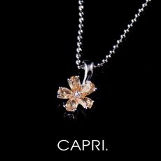 『CAPRI』精鍍白K金鑲CZ鑽 花朵項鍊