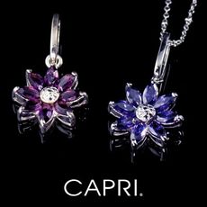 『CAPRI』精鍍白K金 鑲CZ鑽 花朵項鍊