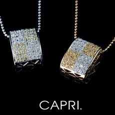 『CAPRI』精鍍白K金鑲CZ鑽 雙色復古項鍊