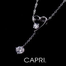 『CAPRI』925銀白K鑲CZ鑽 愛心長項鍊 《限量一個》