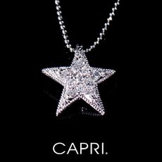 『CAPRI』精鍍白K金鑲CZ鑽 星星項鍊