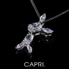 『CAPRI』925銀白K鑲CZ鑽 玉兔項鍊