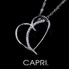 『CAPRI』925銀白K鑲CZ鑽 愛心項鍊 《限量一個》