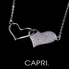 『CAPRI』精鍍白K金鑲CZ鑽 愛心項鍊 《限量一個》