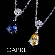 『CAPRI』精鍍白K金 鑲八心八箭CZ鑽 長項鍊 《限量一個》