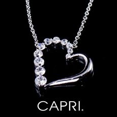 『CAPRI』精鍍白K金鑲CZ鑽 愛心項鍊 《限量一個》