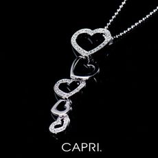 『CAPRI』精鍍白K金 鑲CZ鑽 愛心項鍊 《限量一個》