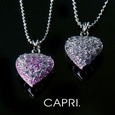 『CAPRI』精鍍白K金鑲CZ鑽 愛心項鍊