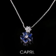 『CAPRI』精鍍白K金鑲CZ鑽 花朵項鍊 《限量一個》