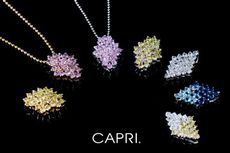 『CAPRI』精鍍白K金鑲CZ鑽 菱形項鍊