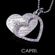 『CAPRI』精鍍白K金鑲CZ鑽 愛心項鍊《限量一個》