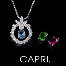 『CAPRI』精鍍白K金鑲CZ鑽項鍊 有3種顏色可換