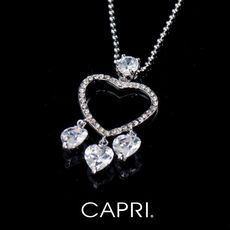 『CAPRI』精鍍白K金鑲CZ鑽 愛心項鍊 《限量一個》