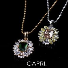 『CAPRI』精鍍白K金鑲CZ鑽 百花綻放項鍊