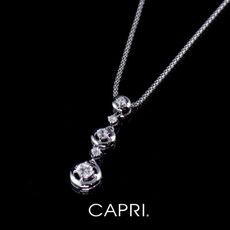 『CAPRI』精鍍白K金鑲CZ鑽 項鍊《限量一個》