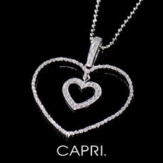 『CAPRI』925銀白K鑲CZ鑽 愛心項鍊 《限量一個》