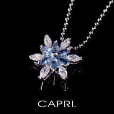 『CAPRI』精鍍白K金鑲CZ鑽 花朵項鍊