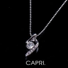 『CAPRI』精鍍白K金鑲CZ鑽 項鍊
