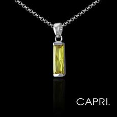 『CAPRI』精鍍白K金鑲CZ鑽 黃色項鍊