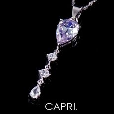 『CAPRI』925銀白K鑲CZ鑽 長項鍊 《限量一個》