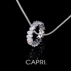 『CAPRI』精鍍白K金鑲CZ鑽 可兩戴項鍊