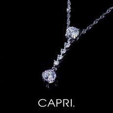 『CAPRI』925銀白K 鑲八心八箭CZ鑽 長項鍊 《限量一個》