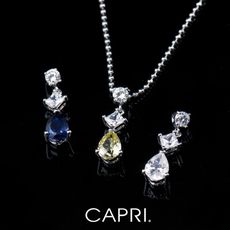 『CAPRI』精鍍白K金鑲CZ鑽 項鍊