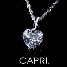 『CAPRI』精鍍白K金鑲CZ鑽 愛心項鍊 《限量一個》