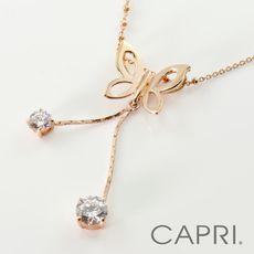 『CAPRI』925純銀覆玫瑰金鑲八心八箭鑽 蝴蝶項鍊