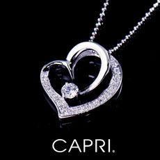 『CAPRI』精鍍白K金 鑲CZ鑽 愛心項鍊 《限量一個》