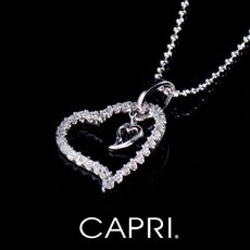 『CAPRI』精鍍白K金鑲CZ鑽 愛心項鍊 《限量一個》