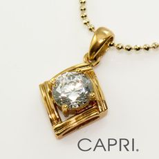 『CAPRI』精鍍黃K金鑲CZ鑽 菱形項鍊《限量一個》