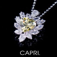 『CAPRI』精鍍白K金鑲CZ鑽 愛心項鍊《限量一個》