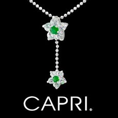 『CAPRI』精鍍白K金鑲CZ鑽 落英繽紛 項鍊