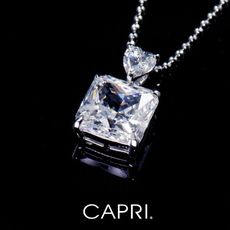 『CAPRI』精鍍白K金鑲CZ鑽 愛心項鍊《限量一個》