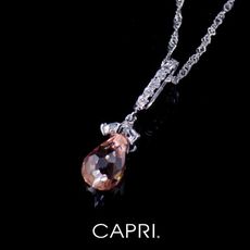 『CAPRI』精鍍白K金鑲CZ鑽 花朵項鍊《限量一個》