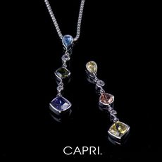 『CAPRI』精鍍白K金鑲CZ鑽 項鍊