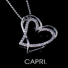 『CAPRI』精鍍白K金 鑲CZ鑽 愛心項鍊 《限量一個》