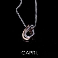 『CAPRI』精鍍白K金 玫瑰金 鑲CZ鑽 項鍊 《限量一個》