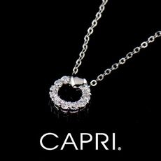 『CAPRI』精鍍白K金鑲CZ鑽 愛心項鍊