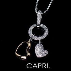 『CAPRI』精鍍白K金 鑲CZ鑽 愛心項鍊 《限量一個》