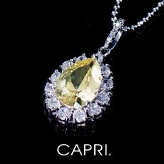 『CAPRI』精鍍白K金鑲CZ鑽 水滴項鍊《限量一個》