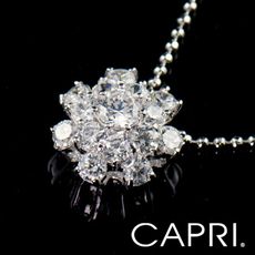 『CAPRI』精鍍白K金鑲CZ鑽 花語項鍊