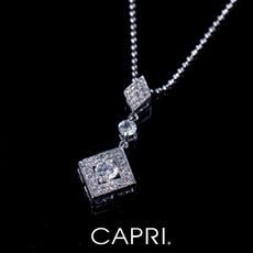 『CAPRI』精鍍白K金鑲CZ鑽 項鍊