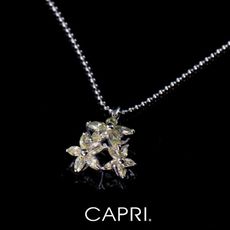 『CAPRI』精鍍白K金鑲CZ鑽 春暖花開 項鍊