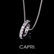 『CAPRI』精鍍白K金鑲CZ鑽 可兩戴項鍊