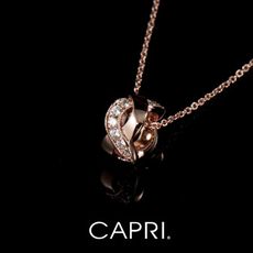 『CAPRI』精鍍白K金鑲CZ鑽 玫瑰金項鍊《限量一個》