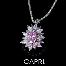 『CAPRI』精鍍白K金鑲CZ鑽 項鍊